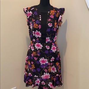 NWOT Bar III Black Floral Dress Size 6